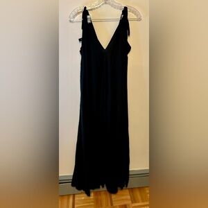 Chic Black Maxi Dress with Tie Straps